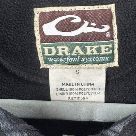 Drake Waterfowl Systems Black Fleece Jacket Mens S With Zippered Pockets - Picture 3 of 10